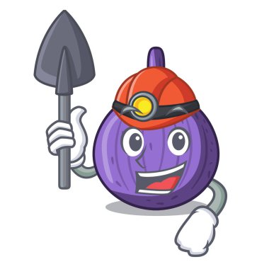 Madenci taze tatlı incir tablo karikatür illüstrasyon vektör