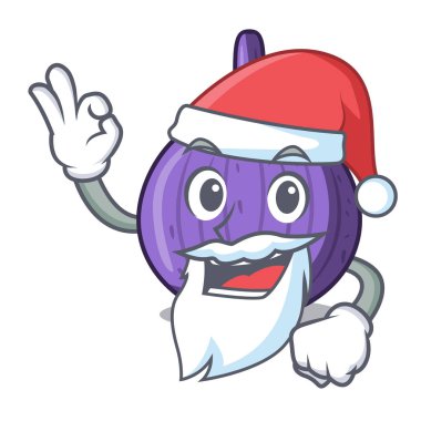 Santa lezzetli incir meyve maskotu izole