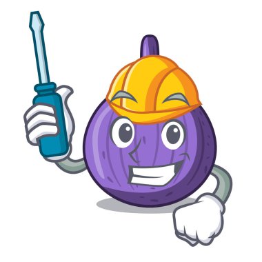 Maskot izole Otomotiv lezzetli incir meyve