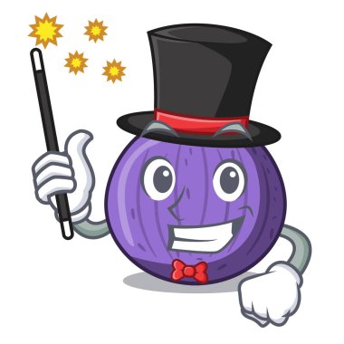 Sihirbaz lezzetli incir meyve maskotu izole