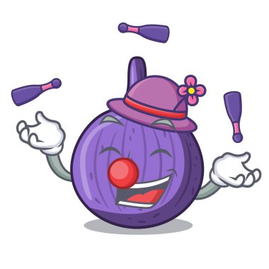 Maskot izole lezzetli incir meyve hokkabazlık