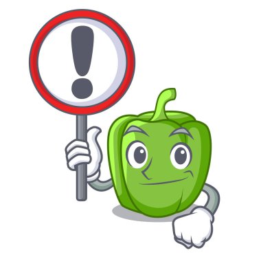 Plaka karakter ile işaret yeşil biber