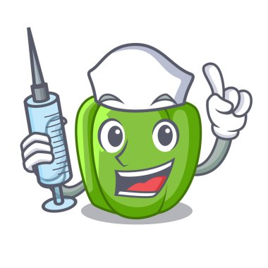 Hemşire yeşil biber tablo karikatür