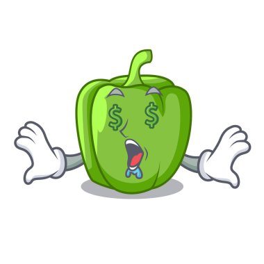 Para göz yeşil biber maskotu izole