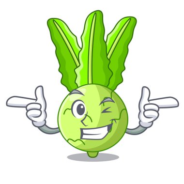 Wink karakter alabaşlar ahşap bir masa üzerinde