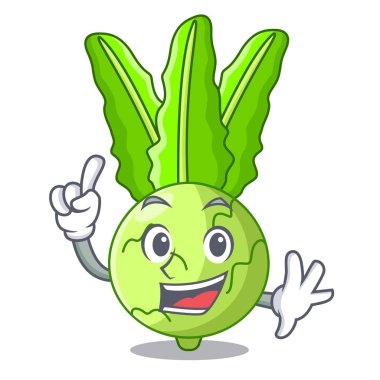 Parmak taze lahana alabaşlar maskotu üzerinde