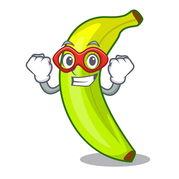 Super hrdina charakter přírodní ovocné svěží zelený banán — Stockový vektor