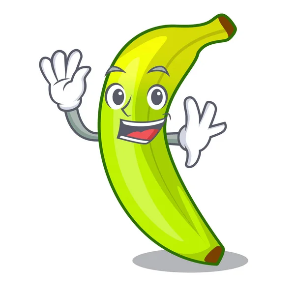 Mává charakter přírodní ovocné svěží zelený banán — Stockový vektor