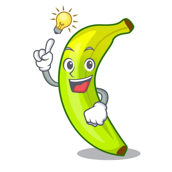 Punya ide pisang hijau buah diisolasi di maskot - Stok Vektor