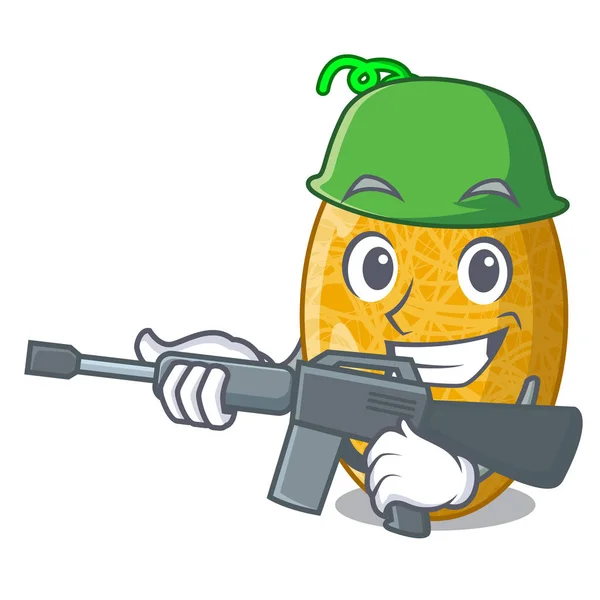 Ejército fresco melón melón en mesa de dibujos animados — Vector de stock