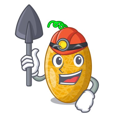 Madenci tatlı tatlı özsu kavun kase karikatür