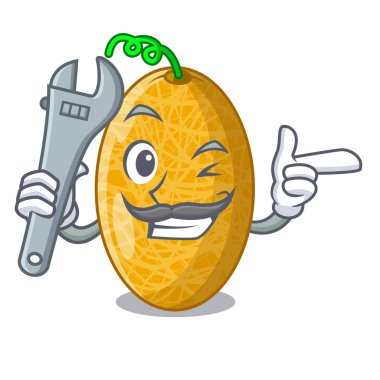 Mekanik lezzetli honeydew maskotu izole kavun