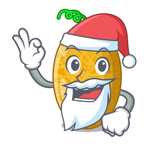 Santa leckere Honigtau-Melone isoliert auf Maskottchen — Stockvektor