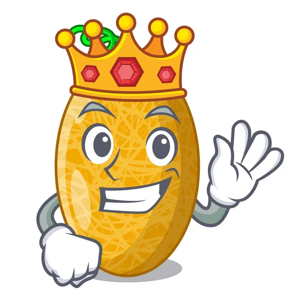 Král chutné ananasový meloun izolované na maskota — Stockový vektor