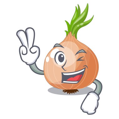 İki karakter taze sebze soğan piyasada parmak