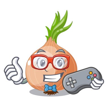 Maskot izole oyun taze soğan