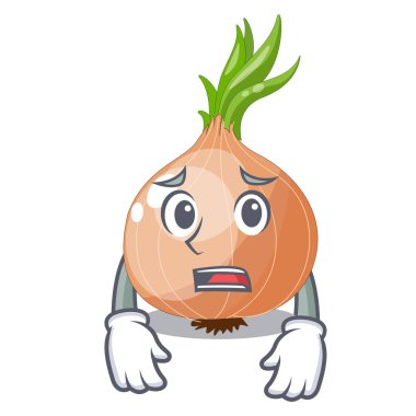 Maskot izole korkuyor taze soğan