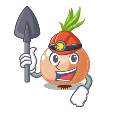Maskot izole madenci taze soğan