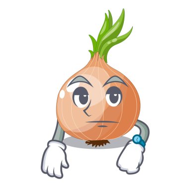 Bekleyen karikatür mutfakta olgun soğan