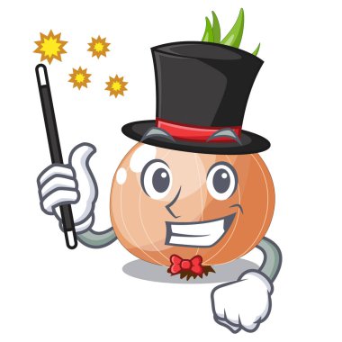 Sihirbaz çizgi film Olgun soğan mutfakta