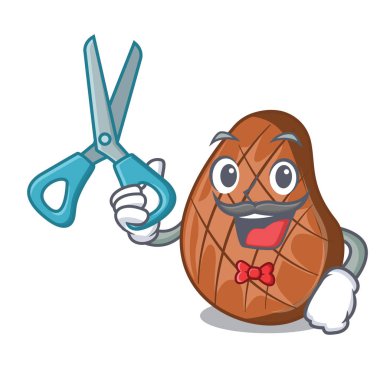 Kuaför plaka karikatür vektör çizim sığır eti biftek ızgara