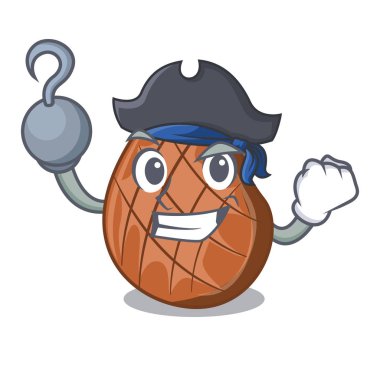 Korsan plaka karikatür vektör çizim sığır eti biftek ızgara