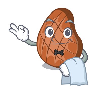 Çizgi film mutfak ızgara sığır eti biftek pişmiş garson