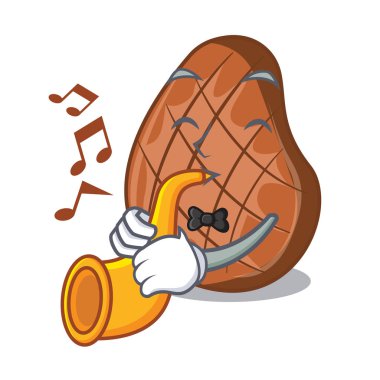 Trompet ile karikatür mutfak ızgara sığır eti biftek pişmiş