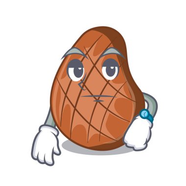 Maskot izole lezzetli sığır eti biftek bekliyor
