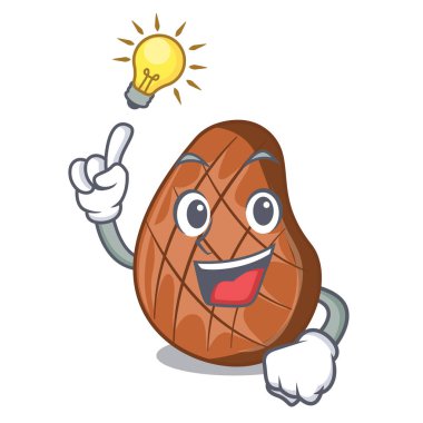 Maskot izole bir fikir lezzetli sığır eti biftek var