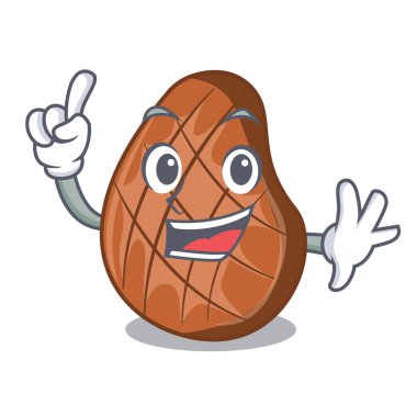 Maskot izole parmak lezzetli sığır eti biftek