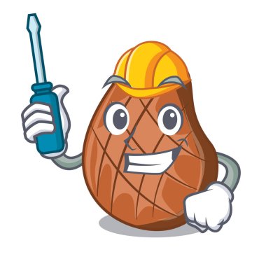 Maskot izole Otomotiv lezzetli sığır eti biftek