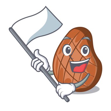 Maskot izole bayrak lezzetli sığır eti biftek