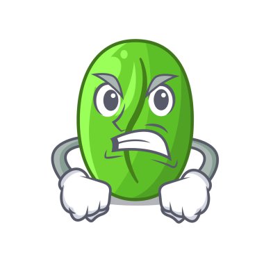 Çizgi film kase kızgın yeşil kahve çekirdekleri