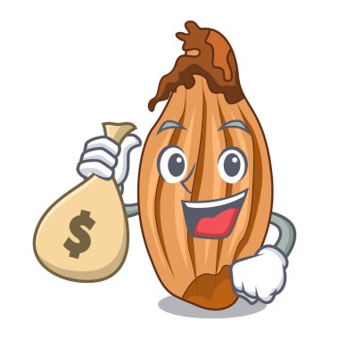 Para çantası karikatür soğancık soğan ile masada