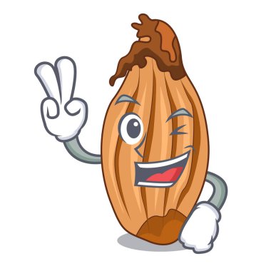 İki karakter taze soğan çiftçi Market parmak