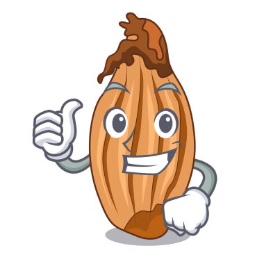 Başparmak yukarıya karakter taze soğan çiftçi Market