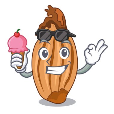 Dondurma karakter taze soğan ile çiftçi Market