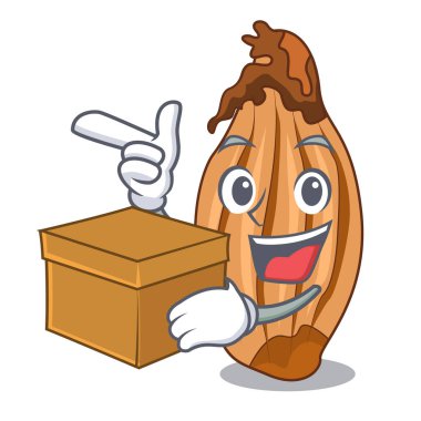 Kutusunun karakter taze soğan ile çiftçi Market