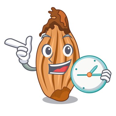 Saat karakter taze soğan ile çiftçi Market