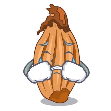 Olgun soğancık bir maskot izole ağlıyor