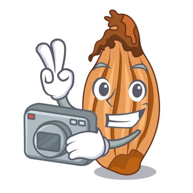 Fotoğrafçı olgun soğancık bir maskot izole