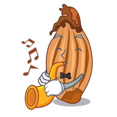 Trompet olgun soğancık bir maskot izole