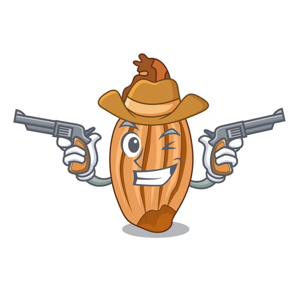Cowboy desenho animado cebola chalota na mesa —  Vetores de Stock
