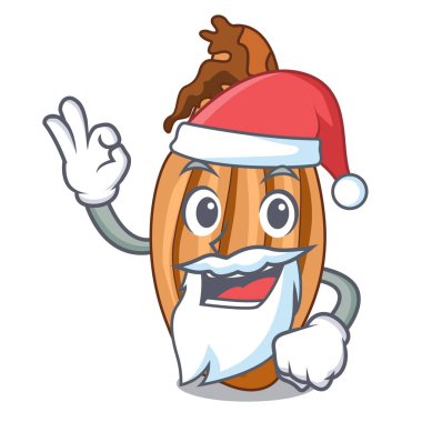 Bir cam kase karikatür vektör çizim Santa soğancık