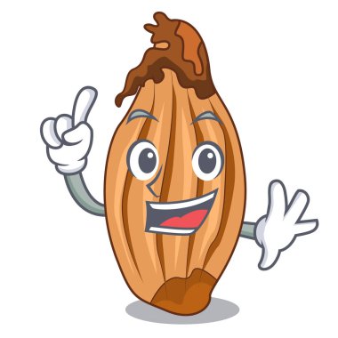 Parmak soğancık bir cam kase karikatür