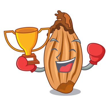 Boks şampiyonu soğancık bir cam kase karikatür