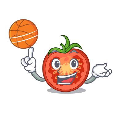Basketbol karakter domates dilimleri ile gıda dekor için