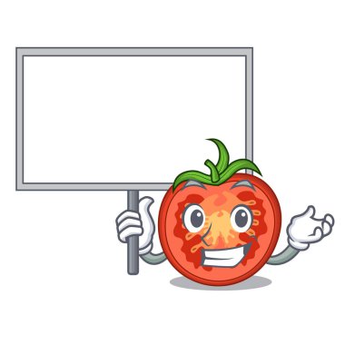 Yönetim Kurulu karakter domates dilimleri gıda dekorasyonu için getir.