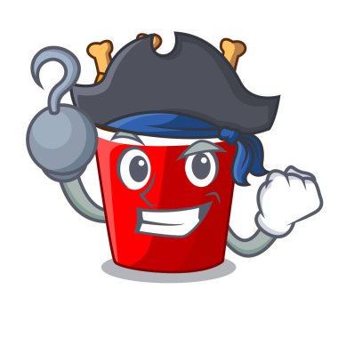 Kızarmış korsan karakter kova tavuk lokanta vektör çizim